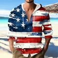 thumbnail image 2 of Timoontee Men's Vintage Shirts Casual Button Down Long Sleeve Hooded Sweatshirts Fall Wear Lightweight Stylish Tropical Print Shirts Multicolor M, 2 of 5