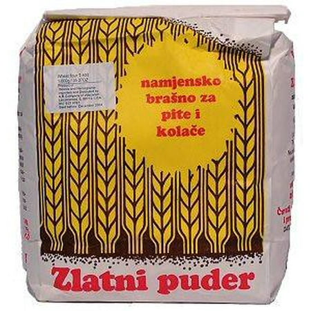 Flour for Fillo Dough(Pita) and Cookies, Zlatni Puder, 2.2lb (1kg)-Type (Best Flour For Roux)