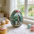 thumbnail image 5 of Wooowa Easter Bunny Metal Tin Egg Box, Egg Shaped Jewelry Candy Storage, Durable Tin Decorative Box, Desktop Vanity Home Decor, Easter Holiday Storage And Festive Decoration, 5 of 6