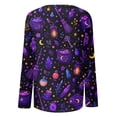 thumbnail image 7 of IYYVV Halloween Shirts for Women Long Sleeve Crewneck Casual Dressy Tops Funny Ghost Pumpkin Graphic Fall Fashion Top Purple M, 7 of 7