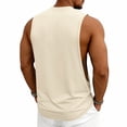 thumbnail image 4 of Activewear Tank Tops Men Sleeveless Crew Neck Athletic Tank Tops Summer Quick Dry Gym Fitness Basketball Training Sports Tshirts Beige 3XL, 4 of 9