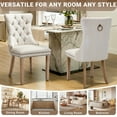 thumbnail image 3 of Upholstered Dining Chairs Set of 2, Segmart Modern Fabric Dining Room Chair with Nailhead Trim and Wood Legs, Mid-Century Accent for Living Room, Kitchen, Beige, 3 of 12