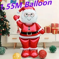 Life-Size Christmas Balloon Kit, 61 Inch Tall Santa Reusable Self-Standing Base Heavy-Duty Foil for Indoor Outdoor Entryway Greeting