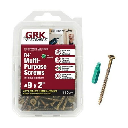 

GRK Fasteners 103099 R4 Star Countersink Head Multi-Purpose Screws #9 x 2