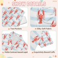 thumbnail image 4 of FORMRS Niños Short Sleeve Top and Pants Pajama Set Unisex Satin 2-Piece Sleepwear, Sizes 5-6Y, Blue Stripes Lobster Pattern, 4 of 8