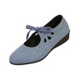 thumbnail image 2 of HTHLVMD Low Heel Loafers, Lace Up Canvas Shoes, Casual Walking Shoes, orthopedic shoes for women wide width, Women's Lace Up Low Heel Loafers Casual Comfortable Canvas Walking Shoes, Blue 6, 2 of 9