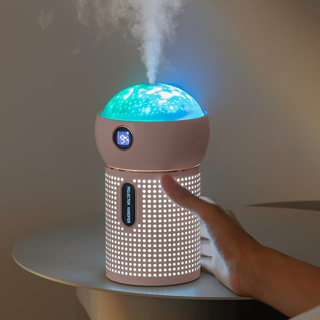Dvkptbk Night Humidifier for Kids, 630ml Cool Mist Humidifier for Kid Bedroom, 360°Rotation Projection ,-Quiet, Waterless Auto-Off, Kids