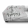 thumbnail image 3 of Be Happy Soft Flannel Fleece Throw Blanket, Grungy Hand Lettering of Inspirational Words with Pink Triangles, Cozy Plush for Indoor and Outdoor Use, 50" x 70", Pale Pink White, by Ambesonne, 3 of 6