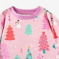 thumbnail image 6 of Linfrsh Toddler Christmas Outfit Toddler Baby Girl Christmas Outfit Santa Sweatshirt Long Sleeve Shirt Bell Bottoms Pants Cute Xmas Outfit Set Pink,5Y, 6 of 7