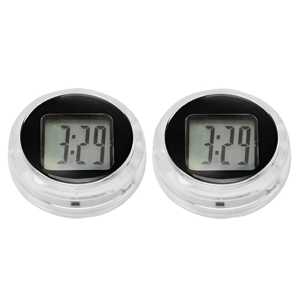 GJX 2 PACK Universal Mini Motorcycle Clock Watch Waterproof Stick-On Motorbike Digital Clock Dia. 1.1"