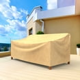 thumbnail image 3 of Budge Medium Beige Patio Outdoor Loveseat Cover, All-Seasons, 3 of 12