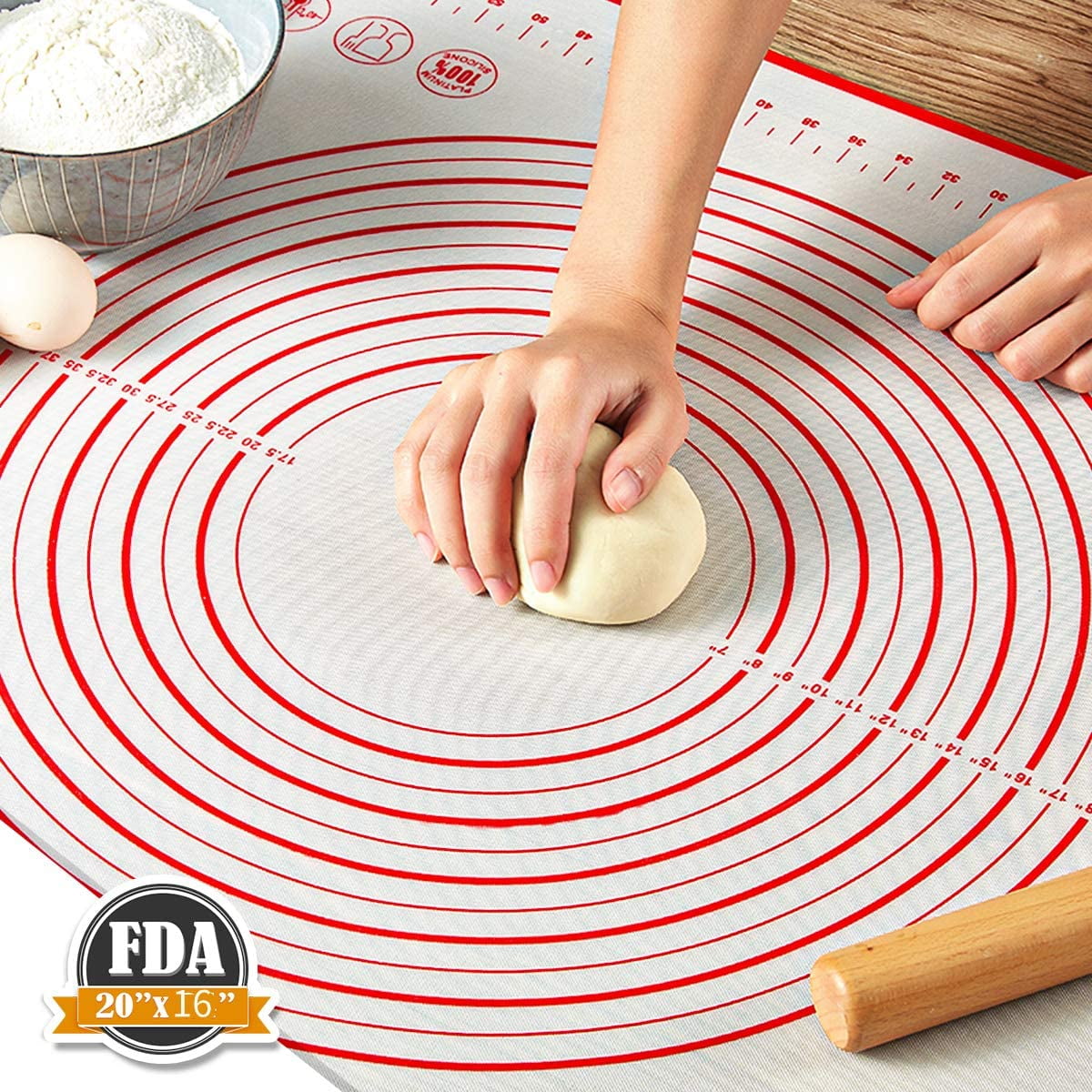 Silicone Non-stick Roll Pad Cake Dough Baking Mat Pastry Clay Fondant Hot 