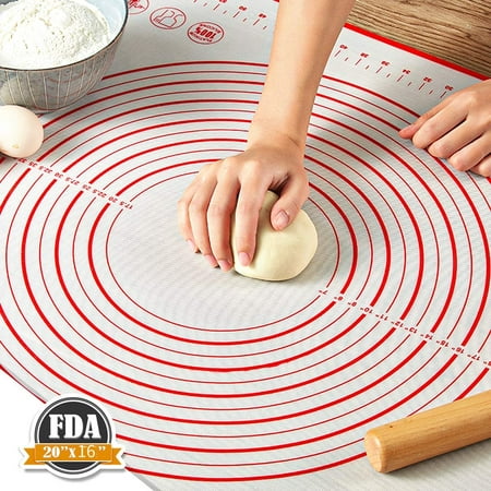 

20X16 Pastry Mat for Rolling Dough Extra-large FDA Approved Silicone Pastry Kneading Mat Board with Measurements Marking BPA Free Food Grade Non-stick Non-slip Rolling Dough Baking Mat