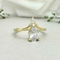 thumbnail image 2 of HeartsAndYou 1.5ct Engagement Ring for Women Pear Cut Moissanite Curved Chevron Women 18k Yellow Gold Over Silver, 2 of 9