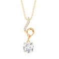 thumbnail image 2 of Rosec Jewels Lab Created Diamond Drop Pendant - 6 mm - 1 Carat - Minimalist Necklace (EF-VS Grade), 14K Yellow Gold, 2 of 6