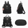 thumbnail image 2 of Mochila Mujer Moda Oxford Impermeable correas hombro moda NEGRO Oxford mochila, casual, dama, 2 of 6
