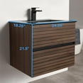 thumbnail image 2 of Blossom Annecy 24" Floating Vanity | Dark Walnut | Matte Black Ceramic Sink | Wall Mounted Cabinet with Storage, 2 of 7