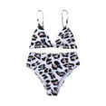 thumbnail image 2 of Rdhnmea Women 2 Piece Bikini Set Leopard Print Swimsuit Crocodile Stone Pattern Swimwear Deep V Neck Bathing Suit High Waist Bikinis Bathing Suit, 2 of 9