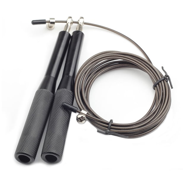 Cuerda para saltar, mango pesado, alambre de Metal, rodamiento Universal de aluminio para entrenamiento físico profesional, deportes físicos, negro YUNYI BRAND Deportes