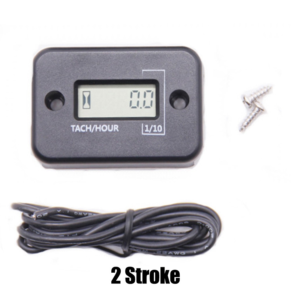 Tach Hour Meter Digital Tachometer Lawn Mower Motorcycle Snowmobile 2/4
