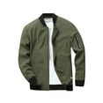 thumbnail image 1 of FAROOT Men's Bomber Jackets Solid/Contrast Color Stand Collar Long Sleeve Zip Front Coat, 1 of 6