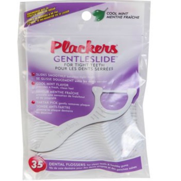 2pack plackers gentleslide flossers for tight teeth (70 flosserpicks
