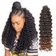 thumbnail image 1 of Peluca de estilo africano de 22 pulgadas, cabello largo y rizado, peluca de fibra química curva, peluca de fibra criogénica, peluca de estilo de onda profunda, 1 of 3