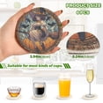 thumbnail image 3 of Haosy Set of 6 Drink Woven Coaster with Holder Heat Resistant Non-Slip Bar Coasters 4 Inches Anime Witch Sit on Broom, 3 of 7