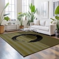 thumbnail image 3 of Area Rugs 4'x6'. Olive Green Striped Carpet Runner Indoor Outdoor Rugs Home Decor Aesthetic, Black Geometric Vintage Stripes Ombre Non Slip Mats Washable Accent Rug for Living Room Bedroom, 3 of 8
