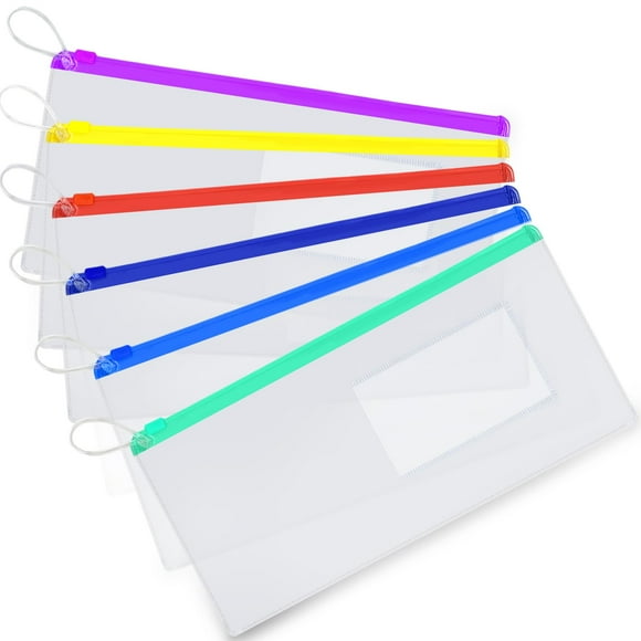 Timgle 200 Pcs Pochettes à Fermeture Éclair Dentaire 10 x 4 Pouces Étui de Transport avec Porte-Cartes de Visite Pochette à Brosse à Dents Transparente pour Produits d'Hygiène Dentaire Prix de Bureau, Couleurs Assorties