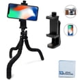 thumbnail image 1 of Acuvar 10" inch Flexible Tripod with Quick Release + Universal Rotating Mount for All Smartphones + an eCostConnection Microfiber Cloth, 1 of 7