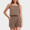 thumbnail image 1 of MKLEKYY Pantalones Cortos Deportivos Para Mujer Conjuntos De 2 Piezas Para Mujer Conjuntos A Juego Pantalones Cortos De Dos Piezas Tops Cortos Conjunto De Ropa De Moda, 1 of 5