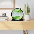 thumbnail image 4 of Moving Sand Art Liquid Motion, 3D Deep Sea Sandscape Color Quicksand Decor, Round Glass Moving Sand Art Picture Relaxing Desktop Home Office Work Decor (7 inch-Green)-Camping Essentials, 4 of 8