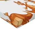 thumbnail image 2 of Ambesonne Cartoon Fitted Sheet, Kangaroos Koalas, Queen Size, Brown Grey, 2 of 3