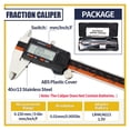 thumbnail image 2 of Fraction Calipers Metal Digital Vernier Caliper Stainless Steel Material Instruments 150mm/6In Micrometer Depth Measuring Tool ,Easy to Operate, 2 of 8