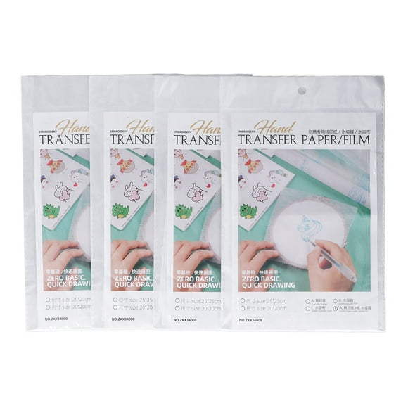 YUMILI 4 paquets de papier de transfert assisté par broderie bricolage pour l'artisanat à la maison - papier de transfert transparent pratique pour les accessoires de broderie