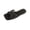 Black, variant on Willtoo Women's Metallic Rhinestone Square Toe Sandals H Band Slip On Flat Sandals Casual Outdoor Slides