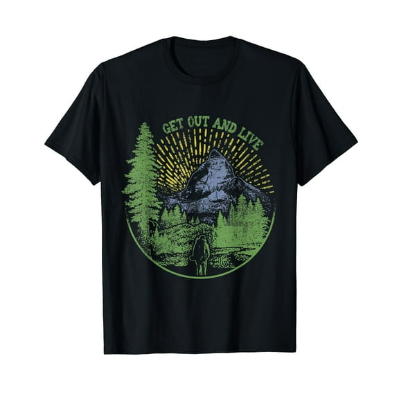 Get out and Live - Graphic Short Sleeve Black T-Shirt