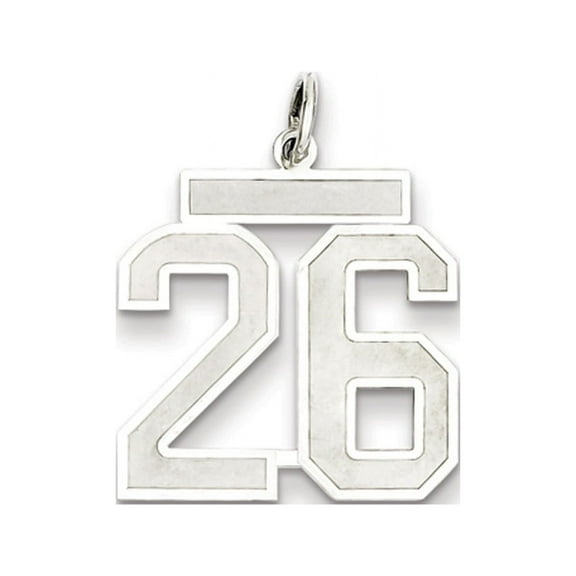 The Black Bow Sterling Silver, Jersey Collection, Medium Number 26 Pendant