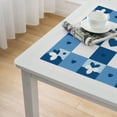 thumbnail image 4 of Vinyl Fitted Tablecloth, Checkered Print Polyester Table Cloth, Gingham Motif with Cute Little Hearts Pastel,for Holiday Dining Table, Dinner, Party, 4 of 7