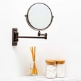 thumbnail image 5 of Ovente 7" Wall Mount Makeup Mirror, 1X & 10X Magnifier, Adjustable Spinning Double Sided Round Reflection, Extend, Retractable & Folding Arm, Bathroom & Vanity Décor, Antique Bronze MNLFW70ABZ1X10X, 5 of 10
