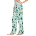 thumbnail image 3 of ALAZA Funny Monkey and Tree Palm Women's Comfy Pajama Pants Sleepwear Wide Leg Drawstring Bottoms XS, 3 of 7