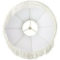thumbnail image 3 of Springcrest 6" Top x 17" Bottom x 11" High x 12" Slant Lamp Shade Replacement Large Cream Dome Floral Scalloped Spider Harp Finial, 3 of 7