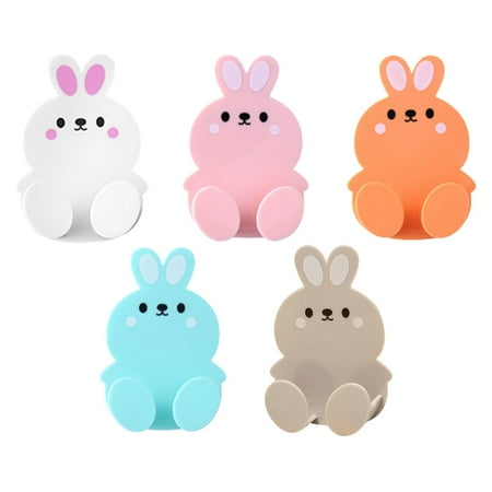

Clearance School Supplies! JWDX Little White Rabbit Punch-Free Plug Hook 5 Pack Cartoon Little White Rabbit Punching Plug Hook Kitchen Multi Functional Paste Hook Power Socket Hook Holder