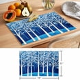 thumbnail image 6 of Blue Tree Forest Placemats Set of 8 Leaves Abstract Retro Watercolor Place Mats Indoor Wipeable Table Mats Washable Cloth Dining Table Placemats for Kitchen Holiday Party Home Decor 13x19 Inch, 6 of 9