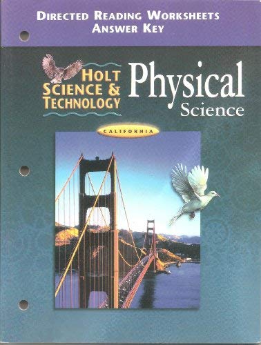 holt science and technology physical science california directed reading worksheets answer key pre owned paperback 0030557186 9780030557187 rheinhart and winston holt walmart com