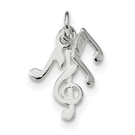 925 Sterling Silver Rhod Plated Music Notes Pendant Charm Necklace Musical Gifts For Women For Her
