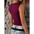 thumbnail image 4 of Women'S Deep V Neck Cropped Tank Tops Summer Slim Fitted Top Basic Sleeveless Shirt, 4 of 7