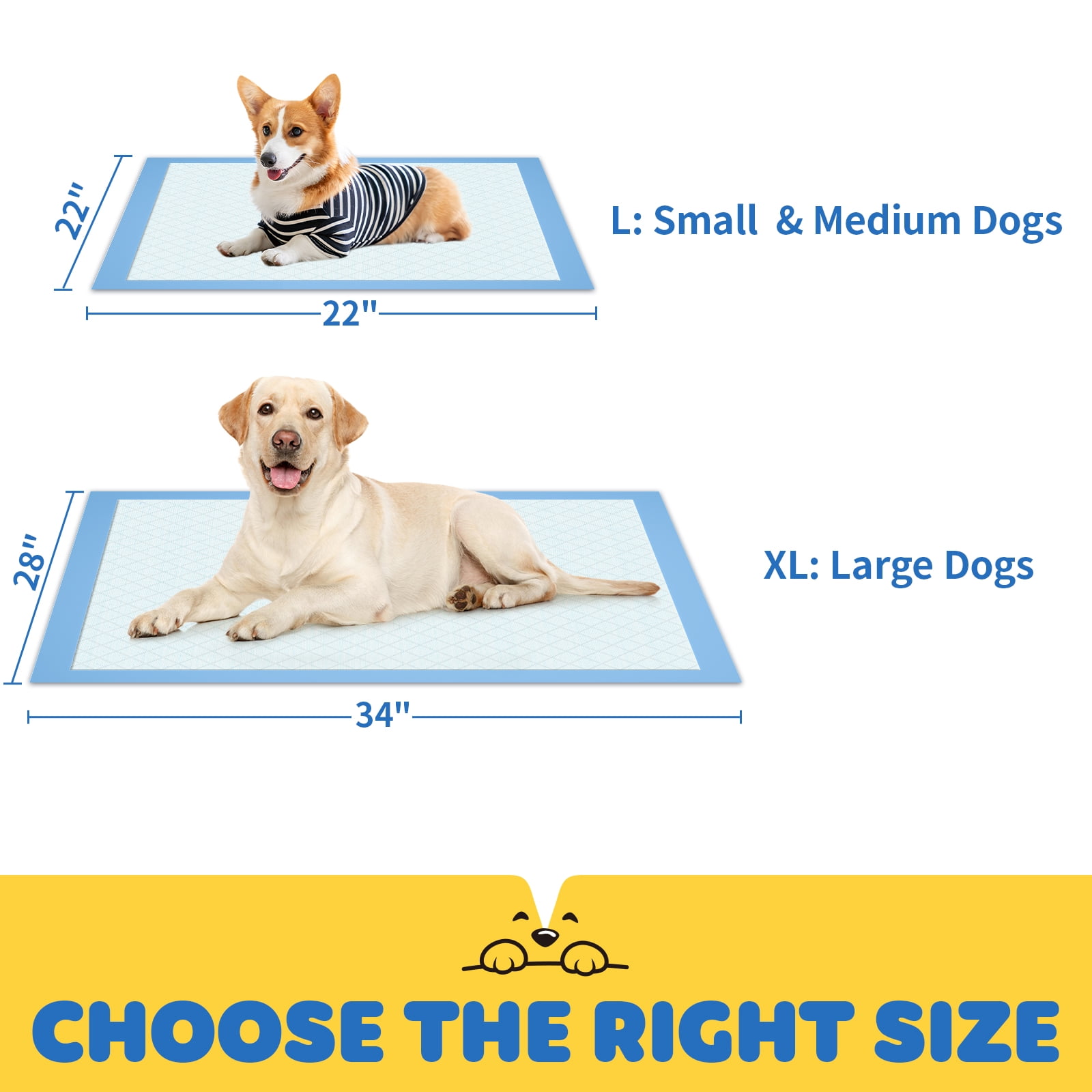 Powools Puppy Pads, Extra Large, 6-Layer Leak-Proof and Super Absorbent, 98 Count, 34” x 28”