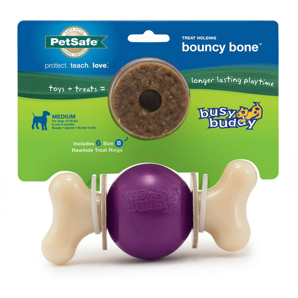 PetSafe Busy Buddy Bouncy Bone, Treat Holding Dog Toy, Medium, Best For Dogs 1050 Lb. Walmart